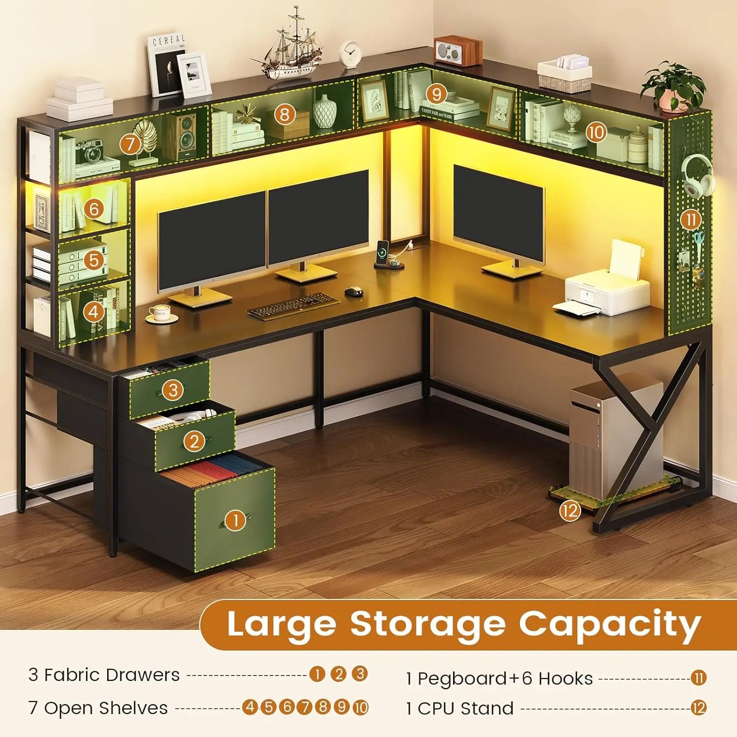 L Shaped Gaming Desk