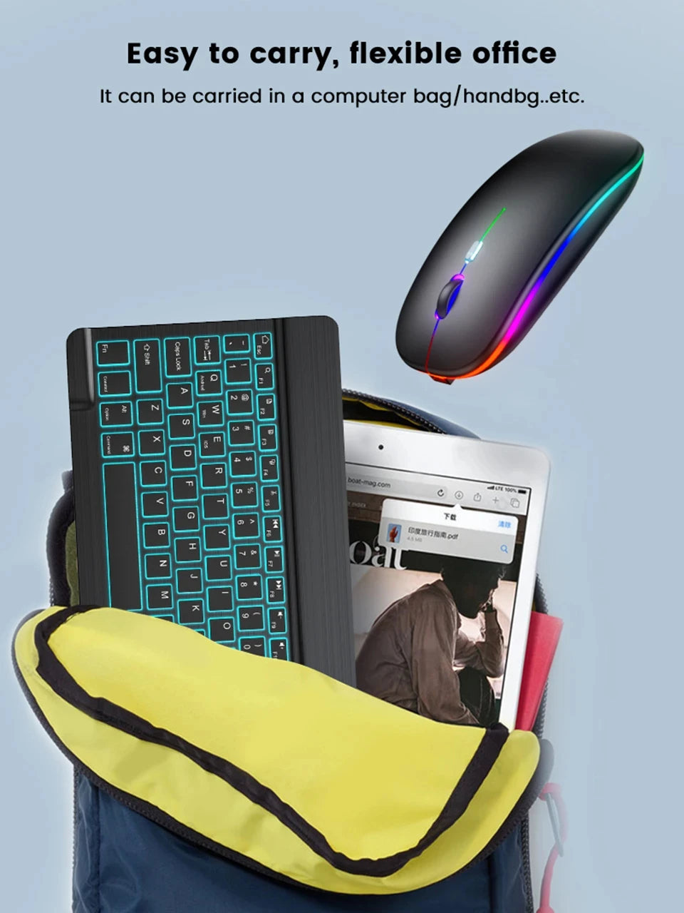 Mini Backlit RGB 10inch Bluetooth
