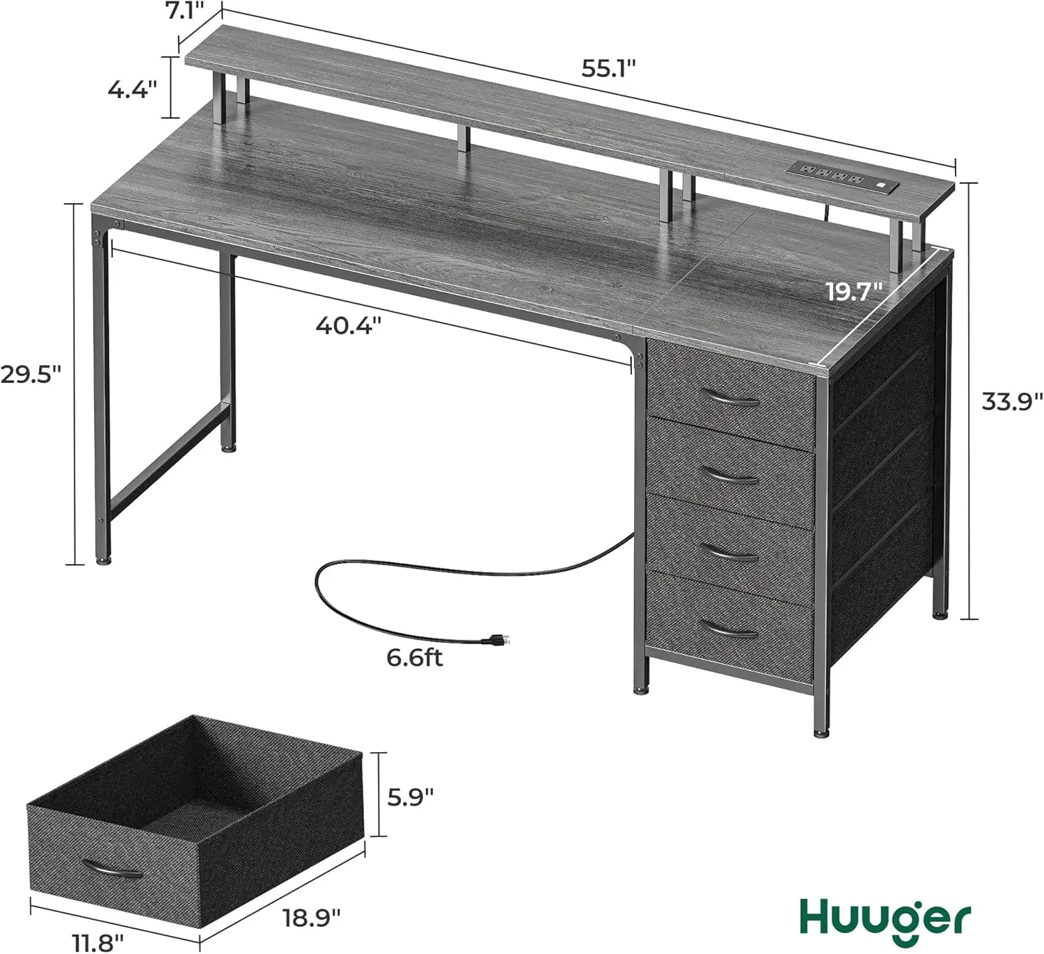 55 Inch Gaming Desk