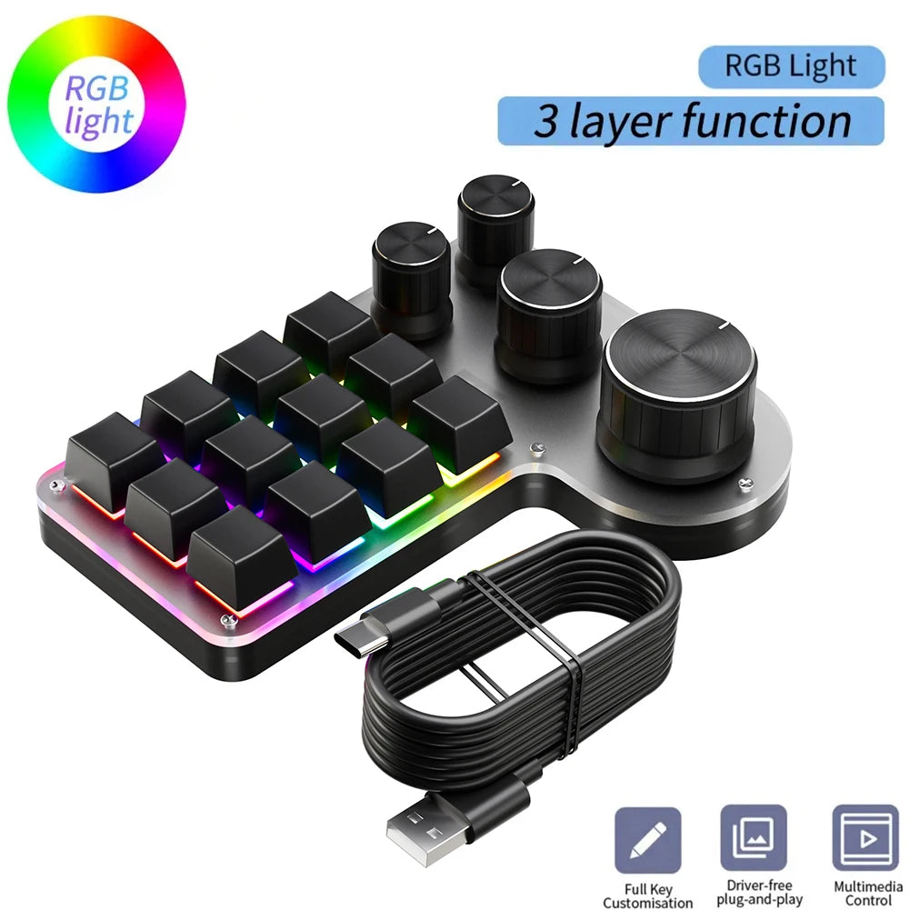 12 Keys 4 Knobs Mechanical
