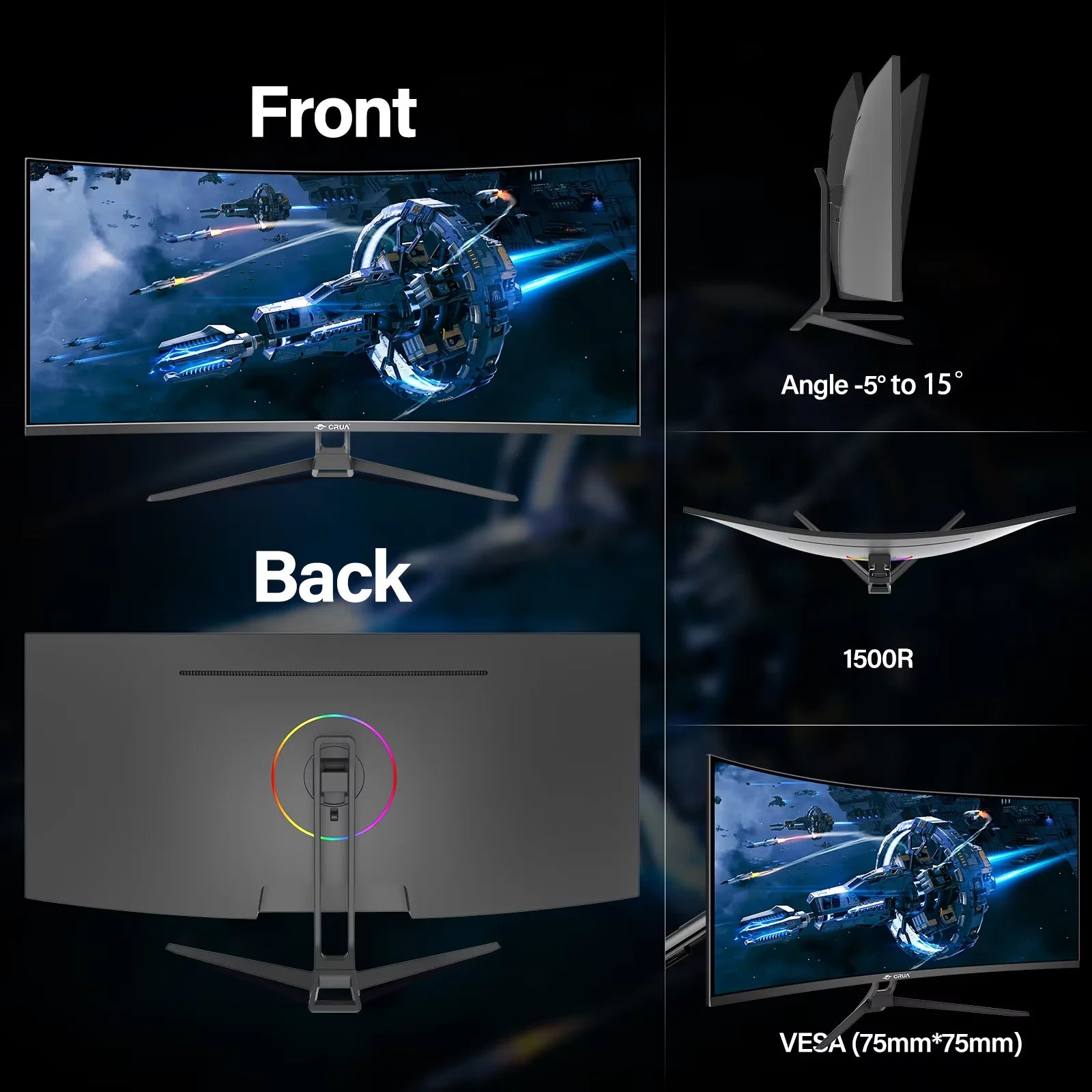 34 CRUA Gaming Monitor
