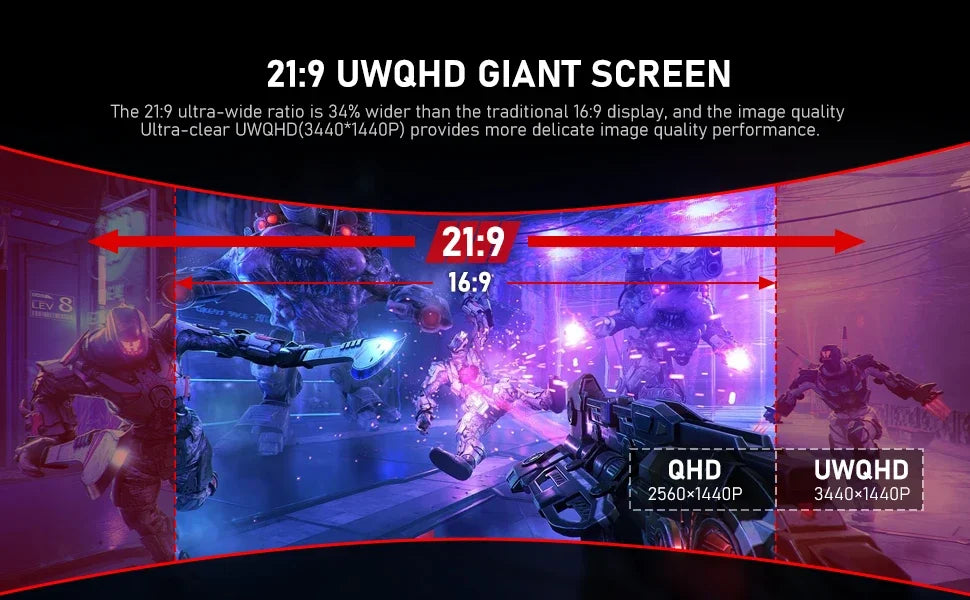 34 CRUA Gaming Monitor