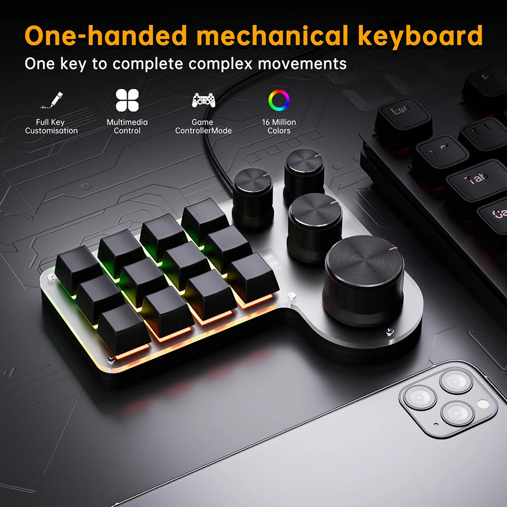 12 Keys 4 Knobs Mechanical