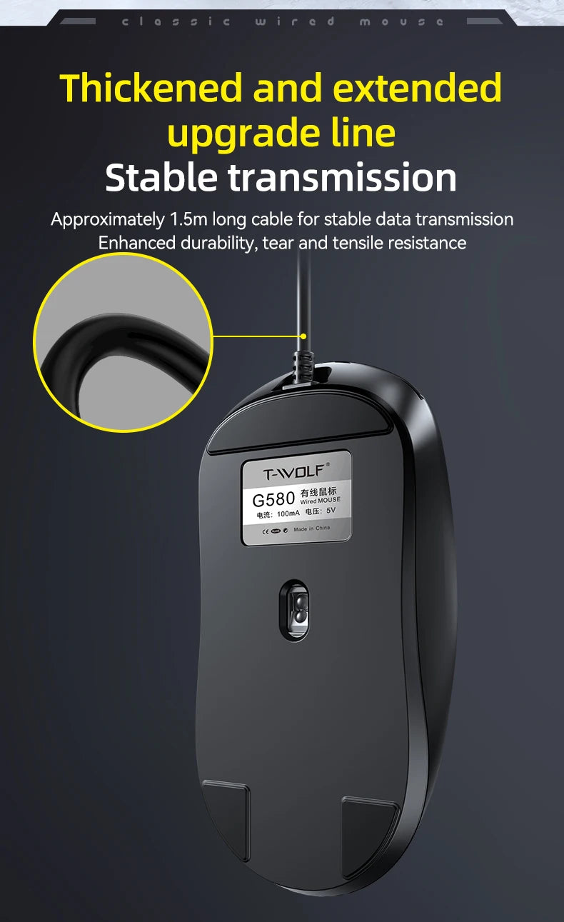 G580 USB Wired Mouse Ergonomic