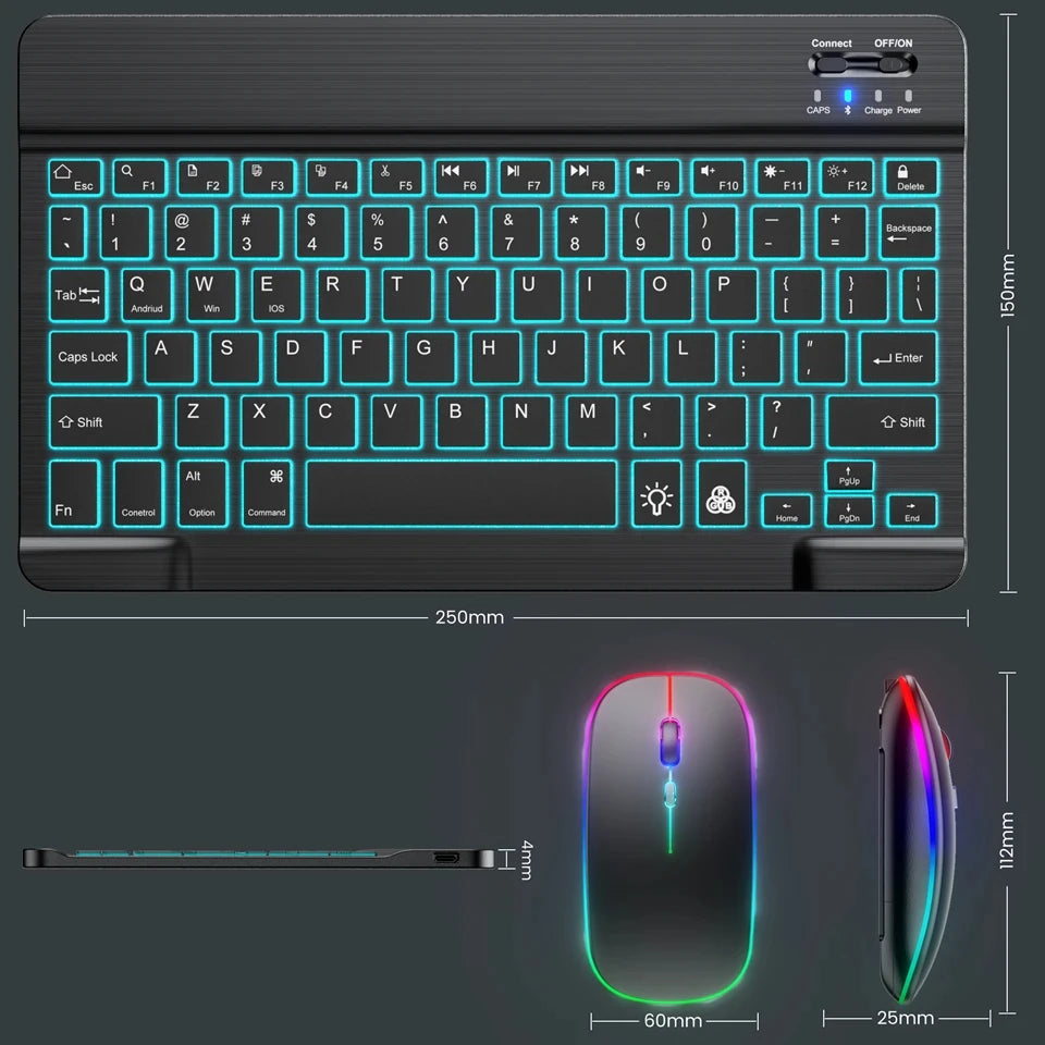 Mini Backlit RGB 10inch Bluetooth