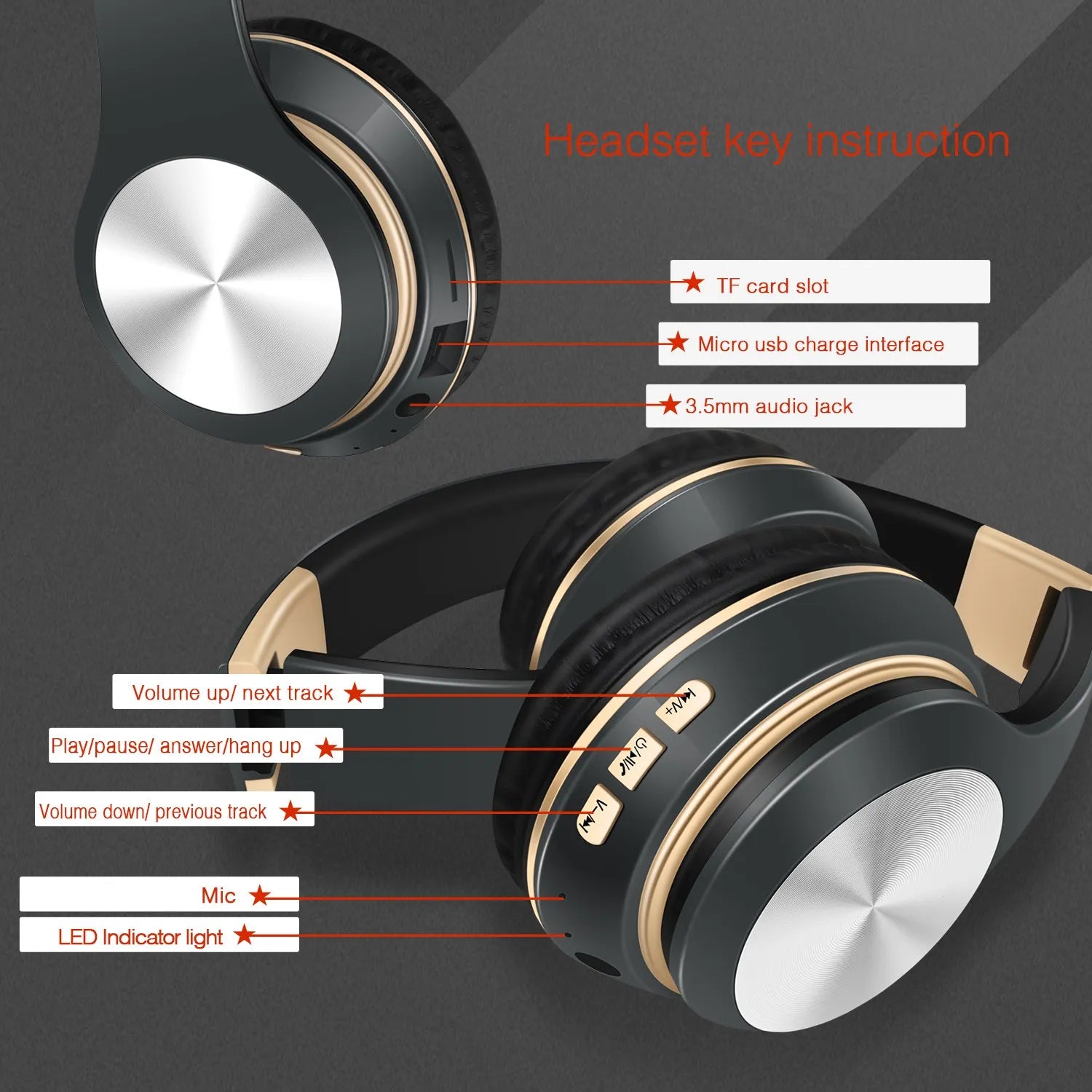Bluetooth Earphones Over-ear