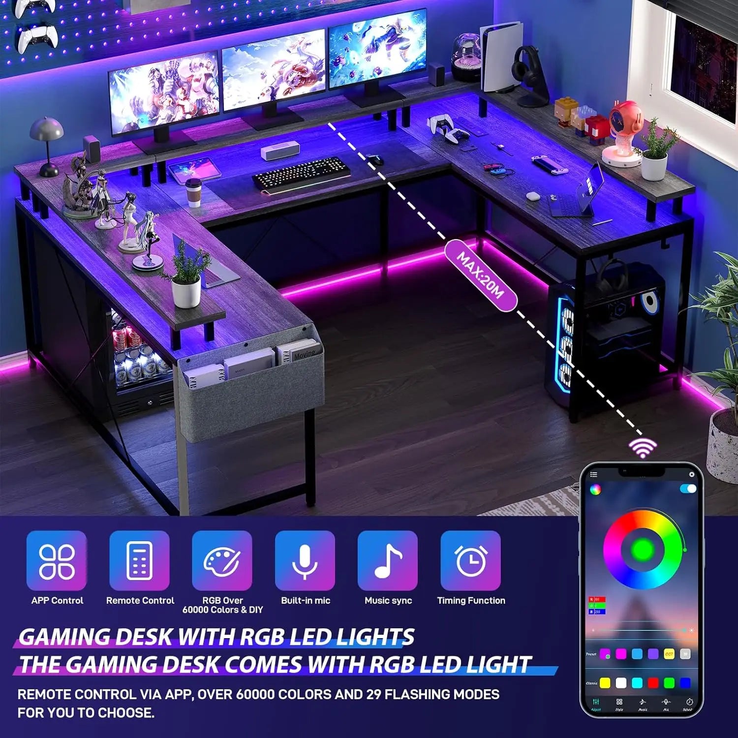 U Shaped Gaming Desk