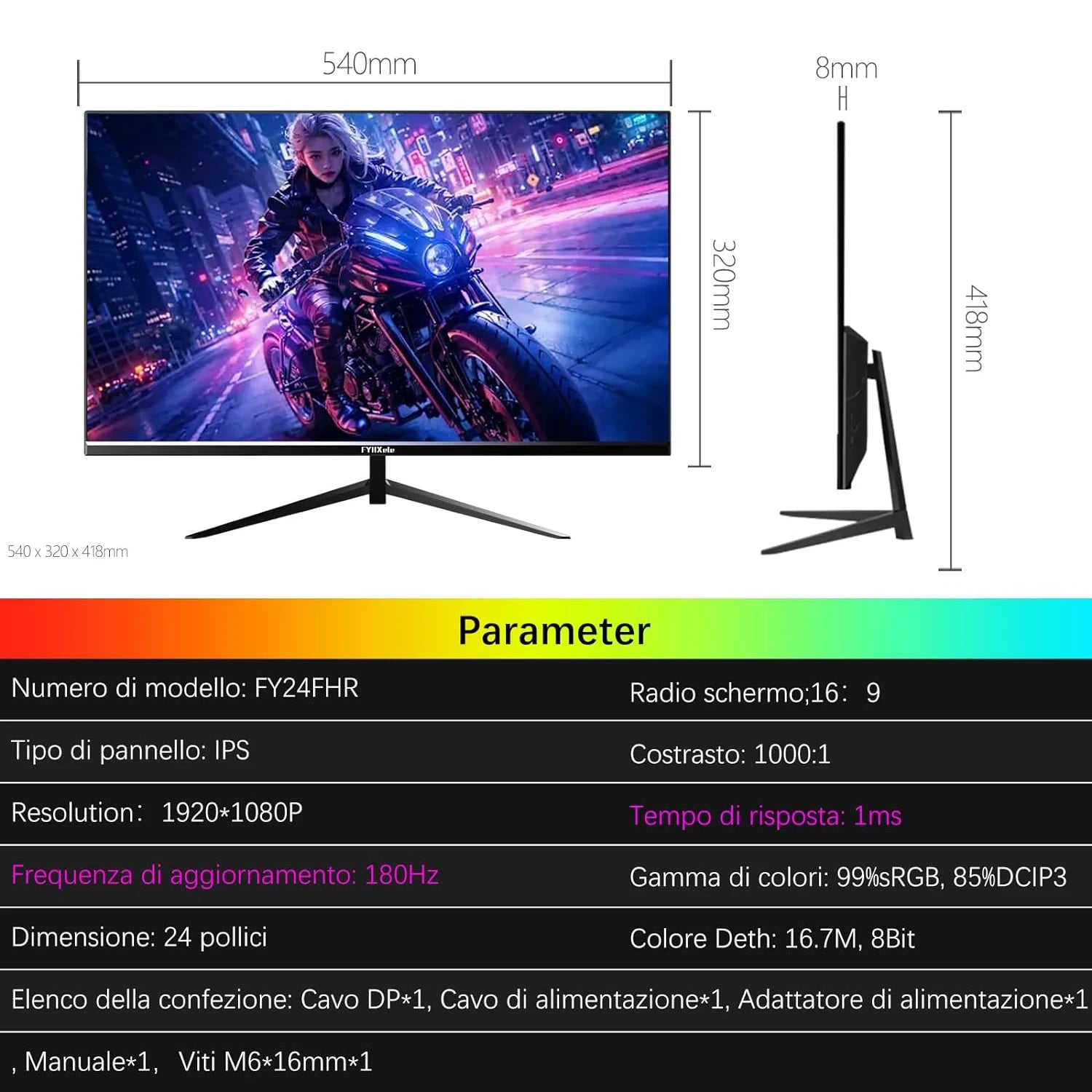 FYHXele 180Hz Gaming Monitor