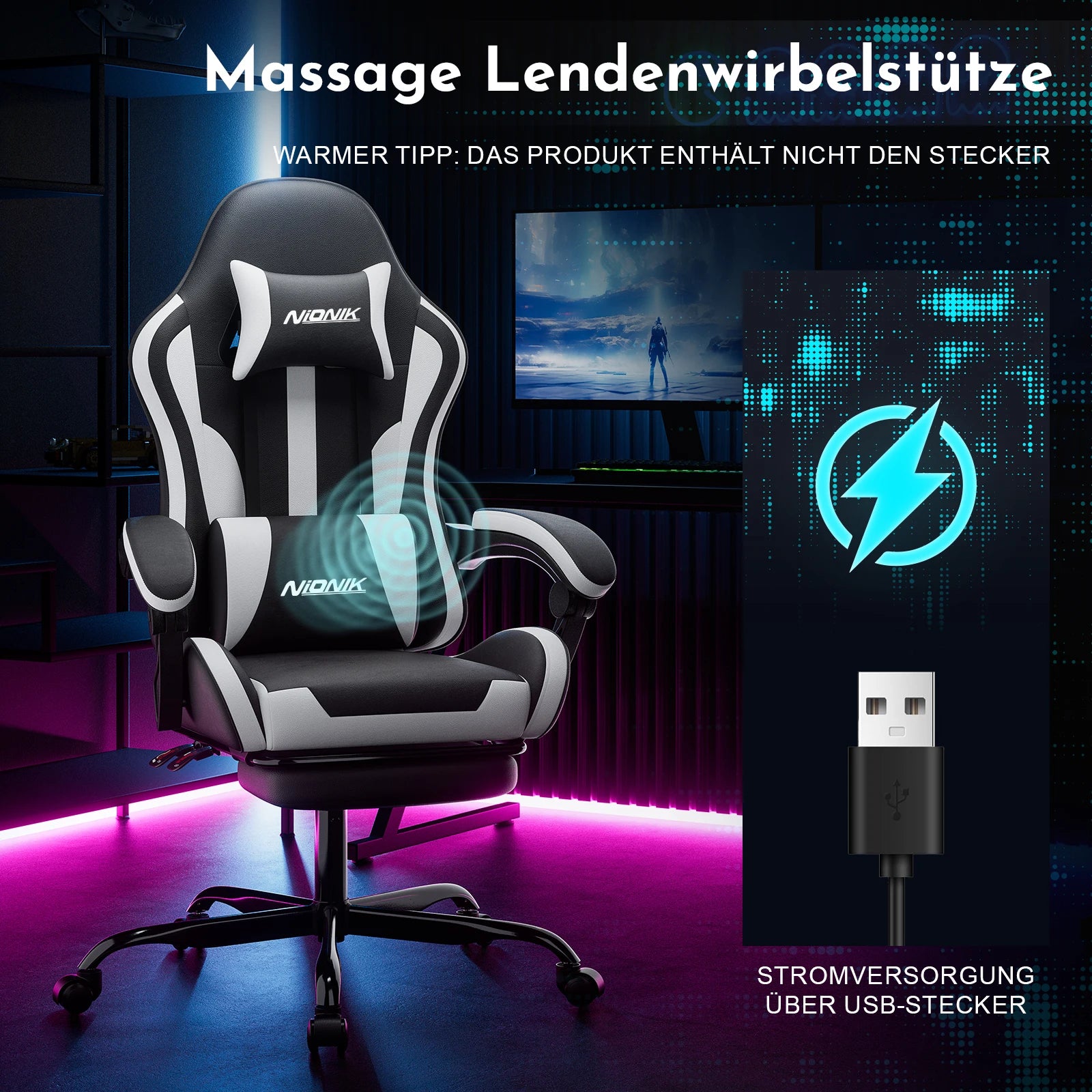 Gaming chair with Massage