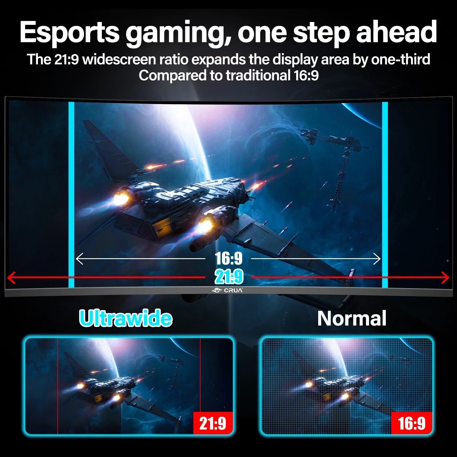 34 CRUA Gaming Monitor