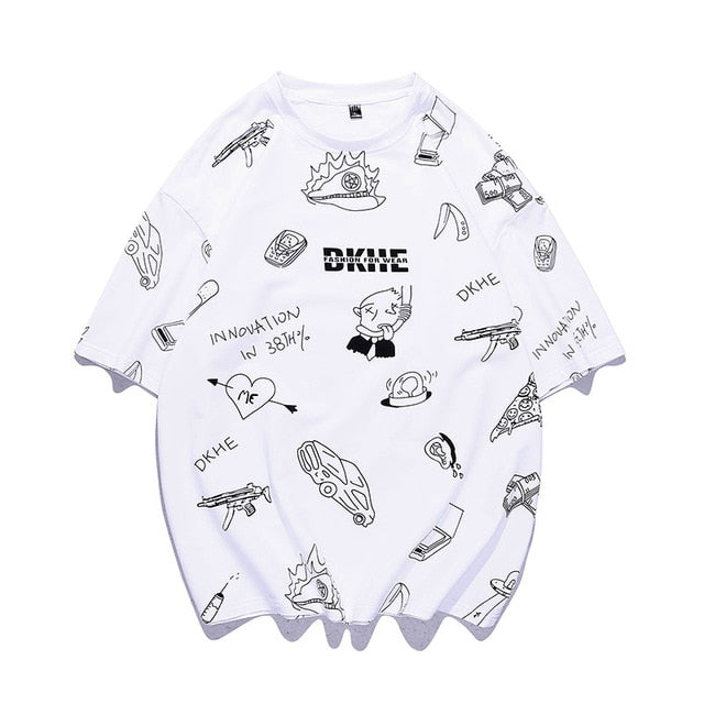 Oversized Anime Full Print Cotton T Shirt